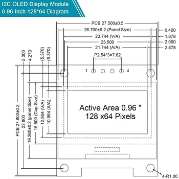 0,96-инчов OLED-модул 128X64 SSD1306 Водача IIC I2C Поредната Самосветящаяся Заплащане на Дисплея за Arduino Raspberry PI