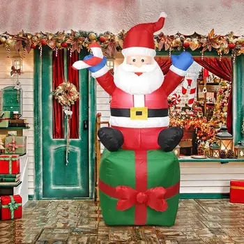 1,5 м, Надуваем Снежен Модел Щелкунчика Дядо Коледа с led подсветка Надуваеми Коледни Кукли за външно Коледен Празничен декор