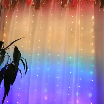 1.5X2 М Преливащи Завеси LED Гирлянди, Венец Фея Icicle Декоративни осветителни Тела за Коледно парти Стените в Спалнята Сватбен Декор