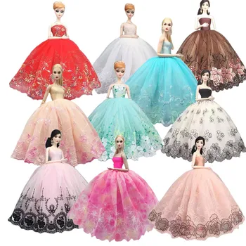 1:6 Цвете Многослойно дантелено Елегантна Сватбена рокля за кукла Барби Дрехи Облекло 1/6 BJD Аксесоари за куклата къща Принцеса Рокля Играчка