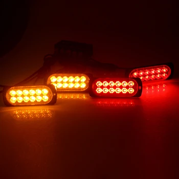 1 Комплект Светлинни Ефекти За Кола 12 В 24 В Червено, Синьо Полицейски Светлини Линейка Led Решетка Светеща Лампа С Контролер
