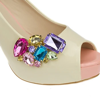 1 Чифт без товар дама е с цветна декорация обтегач за обувки кристали и кристални орнаменти клипове окачване за обувки аксесоари