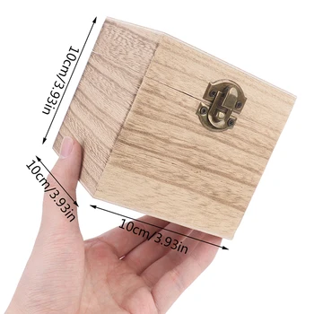 10*10*10 см Ретро Ковчег за бижута Настолна Сгъваем от дърво За съхранение на Ръчно изработени от Дървена Кутия за съхранение на картички