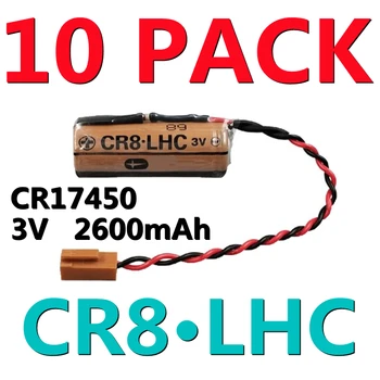 10 x CR8.LHC Броячи на Електроенергия, Вода, пожароизвестяване Батерия За FUJI FDK CR8 LHC CR17450 3 Литиева Батерия С Кафяв Конектор