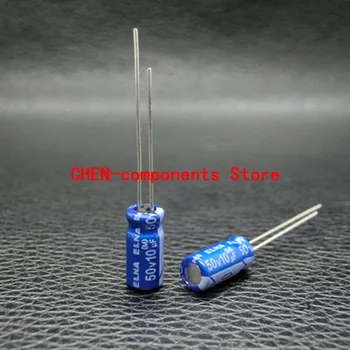 10 Бр. НОВ ELNA RE3 50V10UF P2 мм, 5X11 mm син халат аудио електролитни кондензатори 10 uf/50-85 градуса 10 ICF 50