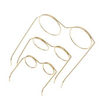 10 бр./опаковане. Мини Модни Златни Кръгли Очила в рамки очила, без лещи за декор на аксесоари за кукли