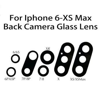 10 бр. Оригиналния Обектив на Задната Камера за Обратно виждане за iPhone 6 6 S 7 8 Plus X XR XS Max със Стъклен Капак с 3 М Стикер Лепило Резервни Части