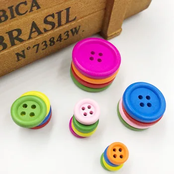 10 до 50 бр. 4 дупки Смесен размер Дървени Копчета за бродерия Кръгли копчета за шиене Бележки САМ Аксесоари за декорация на дома WB535