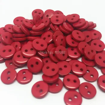 1000шт 9 мм Мини-Червени Копчета За Шиене Кръгла Риза От Смола Аксесоари За Кукли За Scrapbooking