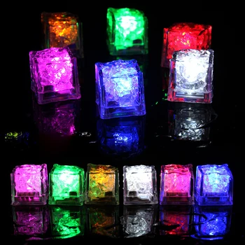 12 БР. LED кубчета лед Светлинен Топката за партита проблясък на Светлина Светещи Неон Сватбен Фестивал Коледен бар на Чаша за вино, Украса за Доставка