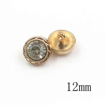 12 мм, 10 бр./лот метални кристали и златни копчета палто пуловер украса копчета на ризата аксесоари САМ JS-0207