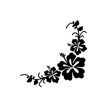 15,2*15,2 СМ Красиви Цветя Стикер върху Бронята на Винилови Етикети Карикатура Стил на Автомобила Черен/Сребрист C7-1105