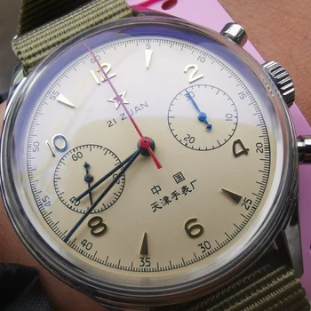 1963 Часовници Мъжки Пилот Хронограф часовник Чайка ST1901 страна на Вятъра Механичен Механизъм ВВС 38 мм 40 мм Reloj Hombre