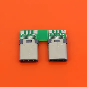 1x САМ на 24-пинов USB-C USB 3.1 Тип C USB-C Штекерный жак за запояване SMT тип с платка за КОМПЮТЪР, 2 бр./бр.