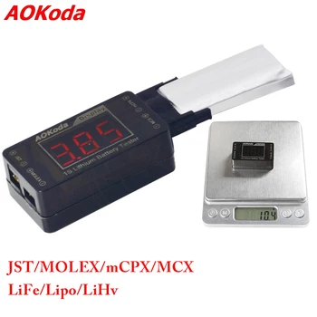 1бр AOKoda AOK-041 1S Lipo/LiFe/LiHV Тестер за Батерии Индикатор за Проверка На MOLEX JST mCPX MCX Штекерный Конектор Напрежение на Батерията