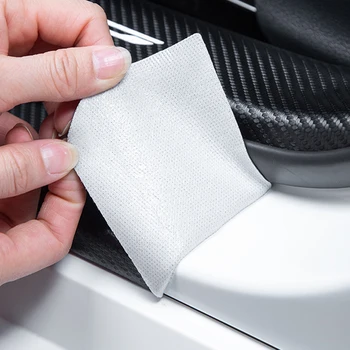 1бр За кола Тесла Стикер на Задната броня от въглеродни влакна, плат Защитна плоча на багажника Етикети в багажника на колата декоративни защитни етикети