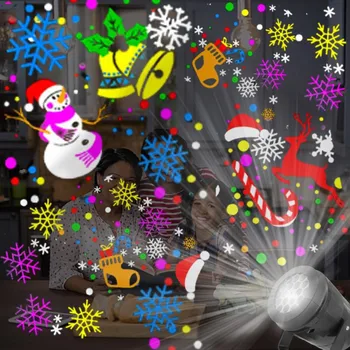 1БР Коледен Модел Лазерен Проектор Пейзаж Осветление Различни Модели Коледна Украса Снежна Буря Лазерен Проектор LED Светлина