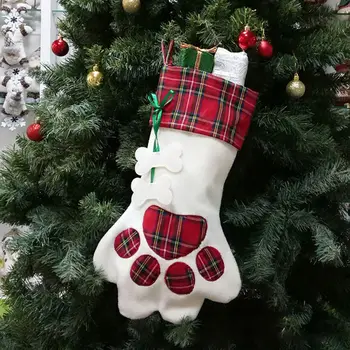 1бр Коледни Чорапи, Коледни Чорапи Подарък чанта за бонбони Камина Украса на Коледната Елха Коледна Новост Червена Снежинка Коледен Декор