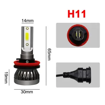 1бр Мини H11 LED Комплект за Преобразуване на Фаровете COB Лампа 90 W 12000LM Бял с Висока Мощност 6000 До автомобилни аксесоари гореща разпродажба TXTB1