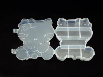 1БР нова фиксирана решетчатая форма на мечка прозрачна пластмасова кутия за съхранение на гумена ковчег за бижута направи си САМ JF 0684
