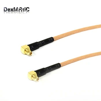 1БР Удлинительный кабел за модем MMCX Мъж под прав ъгъл към MMCX Мъжки RA 90-градусов Адаптер за косичек RG316 15 см 6