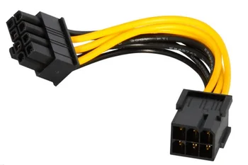 2 бр Molex 6 - пинов Конектор за 8 - контактен Съединител за PCI Express Кабел Конвертор Хранене графична Карта с 6 - пинов конектор за 8-пинов PCIE захранващ кабел
