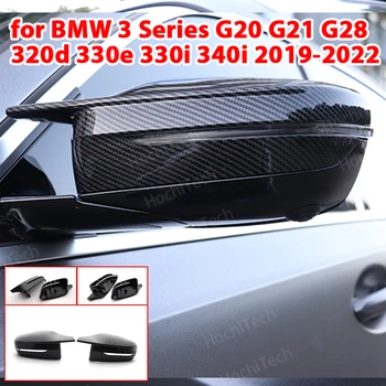 2 бр. Огледало за обратно виждане M4 стил капачки капачки за BMW серия 3 G20 G21 G28 320d 330e 330i 340i 2019-2022 Фигура от въглеродни влакна RHD LHD