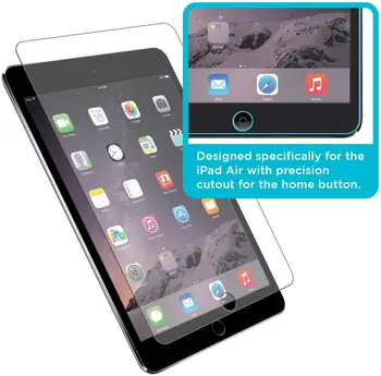 2 бр. Плоча, изработени от закалено Стъкло на Защитно покритие на Екрана за Apple iPad 6/5/iPad Air 1/2/ipad Pro 9,7-инчов Защитен филм от надраскване