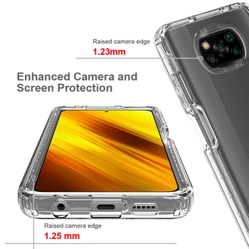 2 в 1 Здрава Броня Градиентный Прозрачна Акрилна устойчив на удари калъф за Xiaomi POCO X3 Pro X3 NFC TPU Рамка е Твърда Пластмасова делото