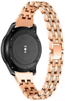 20 мм и 22 мм Diamond каишка от неръждаема стомана за Samsung Watch 4 40 мм 44 мм за Galaxy Watch 42 мм и 46 мм, Метална каишка за часовник Amazfit GTR