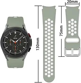 20 мм Силикон каишка за Samsung Galaxy Watch 4 40 мм 44 мм в два цвята Каишка за спортни часа за Galaxy Watch 4 Classic 42 мм и 46 мм