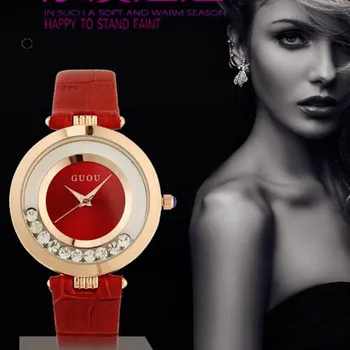 2018 Модерен ръчен часовник Guou Луксозни лъскави diamond дамски дамски часовници, Ежедневни дамски часовници за момичета Montre Femme Reloj Mujer