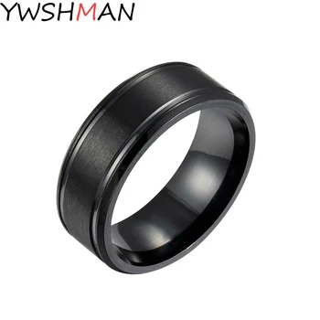 2019 Горещи 8 мм прост пръстен Модно златен пръстен за мъже и жени Ексклузивно годежен пръстен за двойки За жени, Подарък за бижута