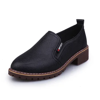 2020 Дамски обувки на плоска подметка с кръгло бомбе дантела Оксфорд обувки Дамски обувки от мека кожа с акцент B908