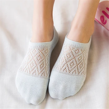 2020 Дамски памучни мини чорапи с невидим линейни Еластични и удобни женски глезена Лодка с ниско деколте Выдалбливают Дишащи къси чорапи