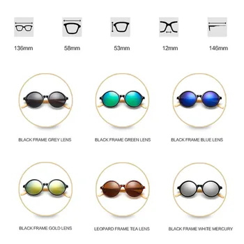2020 Модни бамбукови слънчеви очила За мъже и жени Кръгли Слънчеви очила Дамски Реколта Дървени Очила с огледално покритие UV400 Oculos de Sol