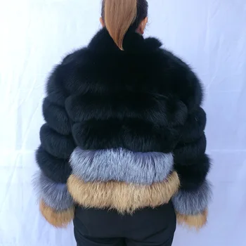 2020 нова мода натурален лисича кожа смесена кожа жилетка, палто от естествена кожа палто от естествена кожа дамско зимно яке палто от кожа на лисица жилетка топ