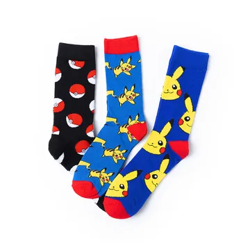 2020 Нови чорапи от аниме карикатура Покеман Покемон Пикачу Чорапи Зимни топли меки Чорапи за Cosplay За мъже и жени Коледен подарък
