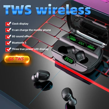 2021 D18 Безжични Слушалки Bluetooth Слушалки 5,0 TWS Слушалки Стерео Хендсфри Слушалки с Микрофон LED дисплей захранване