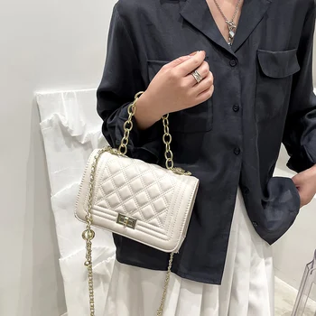 2021 Дамски чанти-незабавни посланици от изкуствена кожа Луксозни Реплики на дизайнерска Марка верига Луксозни черни бежова чанта през рамо дамски Чанти Bolsa Feminina