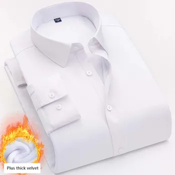 2021 есен и зима 9 цветове, можете да изберете Мъжки руното топла риза Бизнес плюс размер дебела топла мъжка риза приталенная