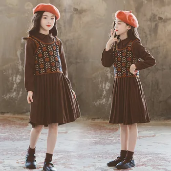 2021 Есента Корейски Стил Детски Цветна Жилетка Детски Сладък Вязаный жилетка Модни Дрехи За момичета, #6672