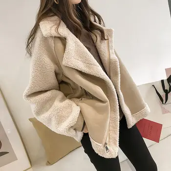 2021 жените в есенно-зимната овчинная палто от овча вълна, кожа цели удебелена сако, дамско ежедневното топло палто, размер s ~ 4XL