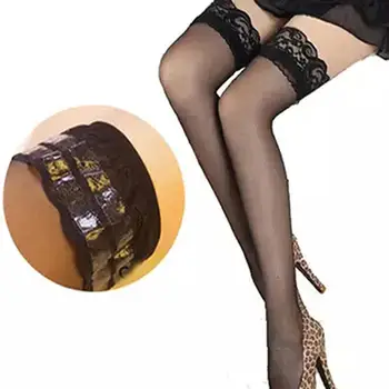 2021 Женски секси дантелен топ с каишка силикон, мини чорапи на бедрата за нощен клуб