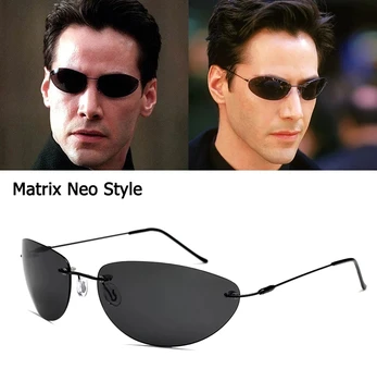 2021 Мода Матрицата Нео Стил Поляризирани Слънчеви Очила Корпоративна дизайн Ультралегкие Мъжки Слънчеви очила без рамки За шофиране Oculos de sol