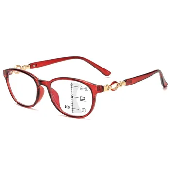 2021 Модни Прогресивно Мультифокальные Очила за четене Дамски слънчеви Очила с анти-синя светлина, Очила с рецепта, Диоптрийные +1.0 до+4,0