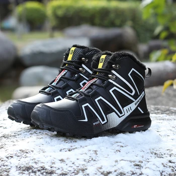 2021 Модни топло туризъм обувки За мъже Зимни зимни мъжки обувки Тактически обувки за катерене, Планински обувки Военни обувки