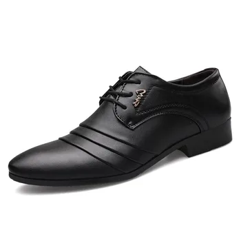 2021 Нов мъжки бизнес облекло Кожени обувки с остър пръсти Ежедневни обувки Мъжки обувки сватбени Обувки за мъже, Обувки за мъже
