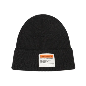 2021 нов списък дамски шапка зимна топла вязаная капачка черна шапка от памучен шапка, мъжка шапка подарък шапка на едро потребителски черепи мода