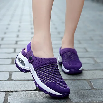 2021 Нова дамски обувки Ежедневни сандали с по-голяма възглавница Нескользящие сандали на платформа за жени с дишаща мрежа за разходки на открито Чехли